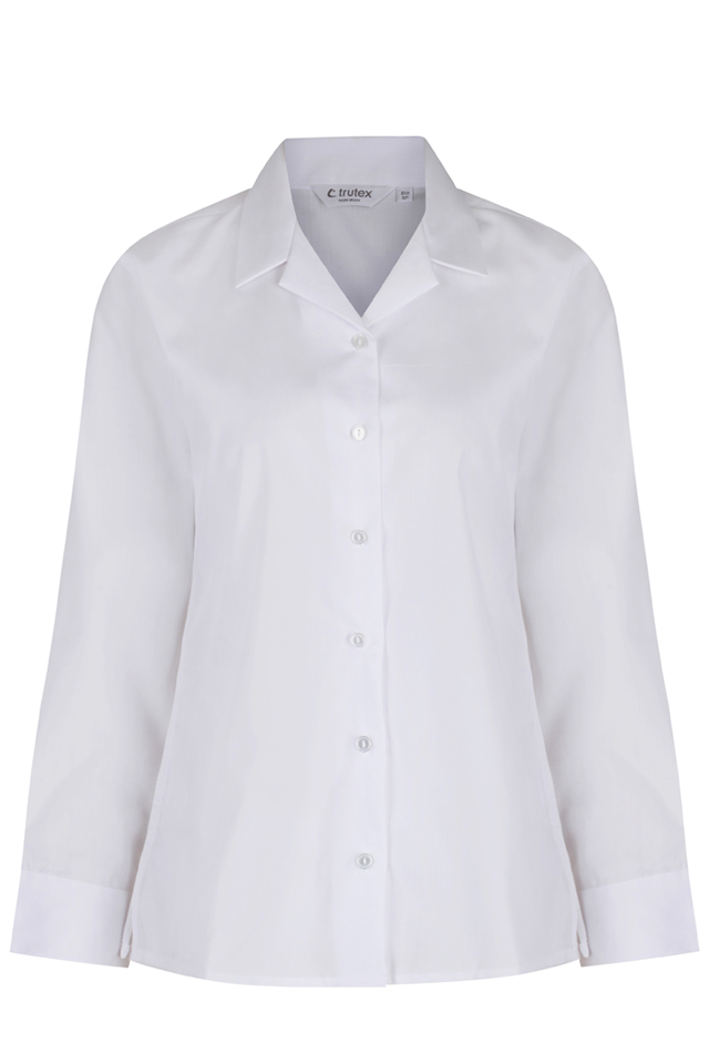 TRUTEX LONG SLEEVE NON-IRON REVERE COLLAR BLOUSES - TWIN PACK