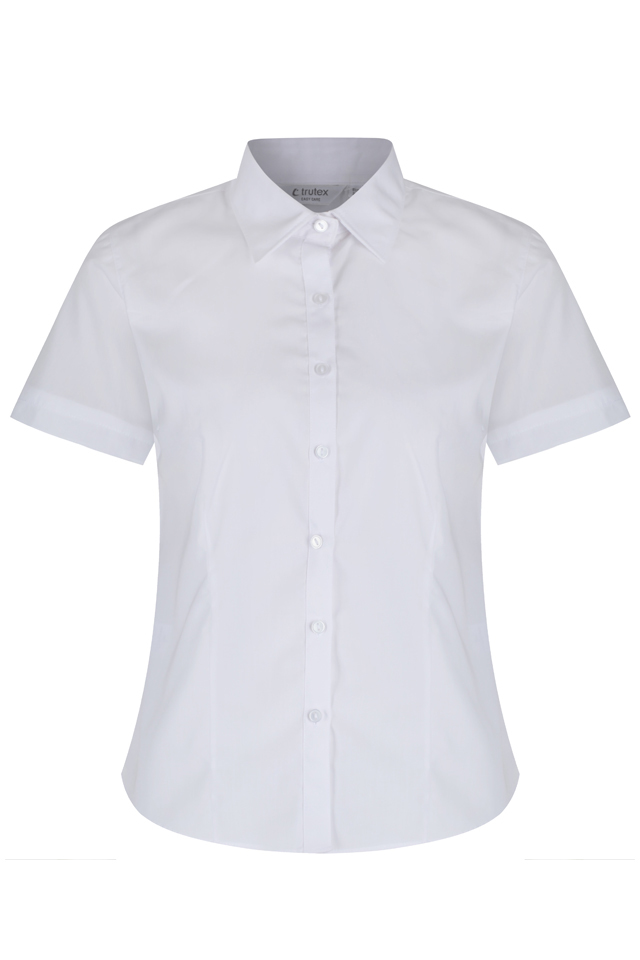 TRUTEX SHORT SLEEVE SLIM FIT NON-IRON BLOUSES - TWIN PACK